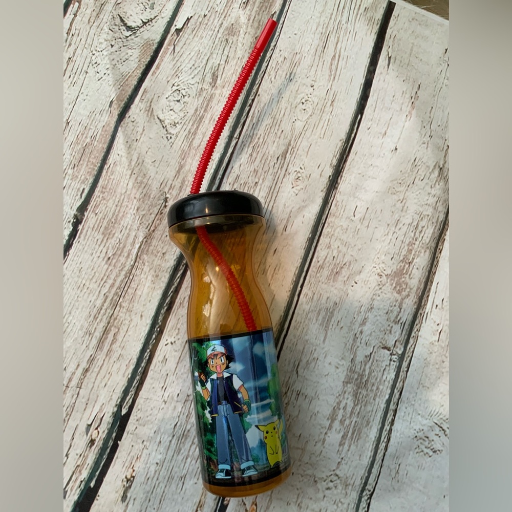 Pokémon Nintendo Water Bottle Straw Vintage